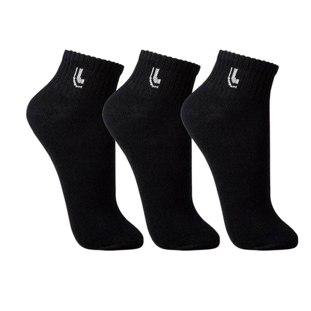 Meia Cano Curto Lupo com 3 Pares Unissex