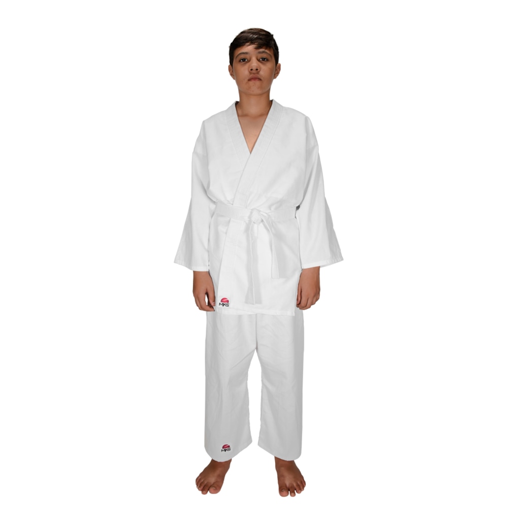 Imagem 1 do produto Kimono Judo Jiu Jitsu MKS Branco com faixa Infantil