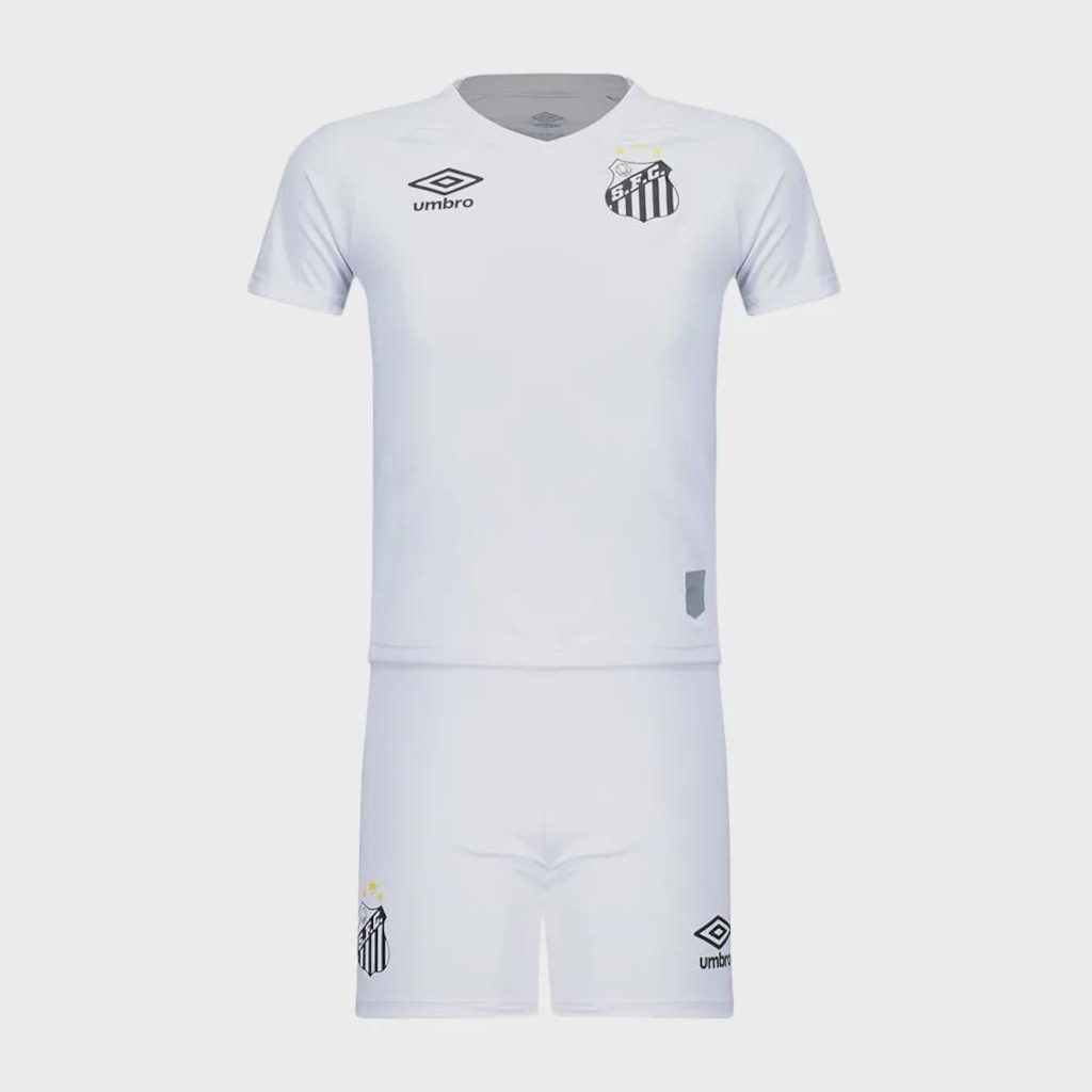 Kit Uniforme de Futebol Infantil Umbro Santos Oficial 2025