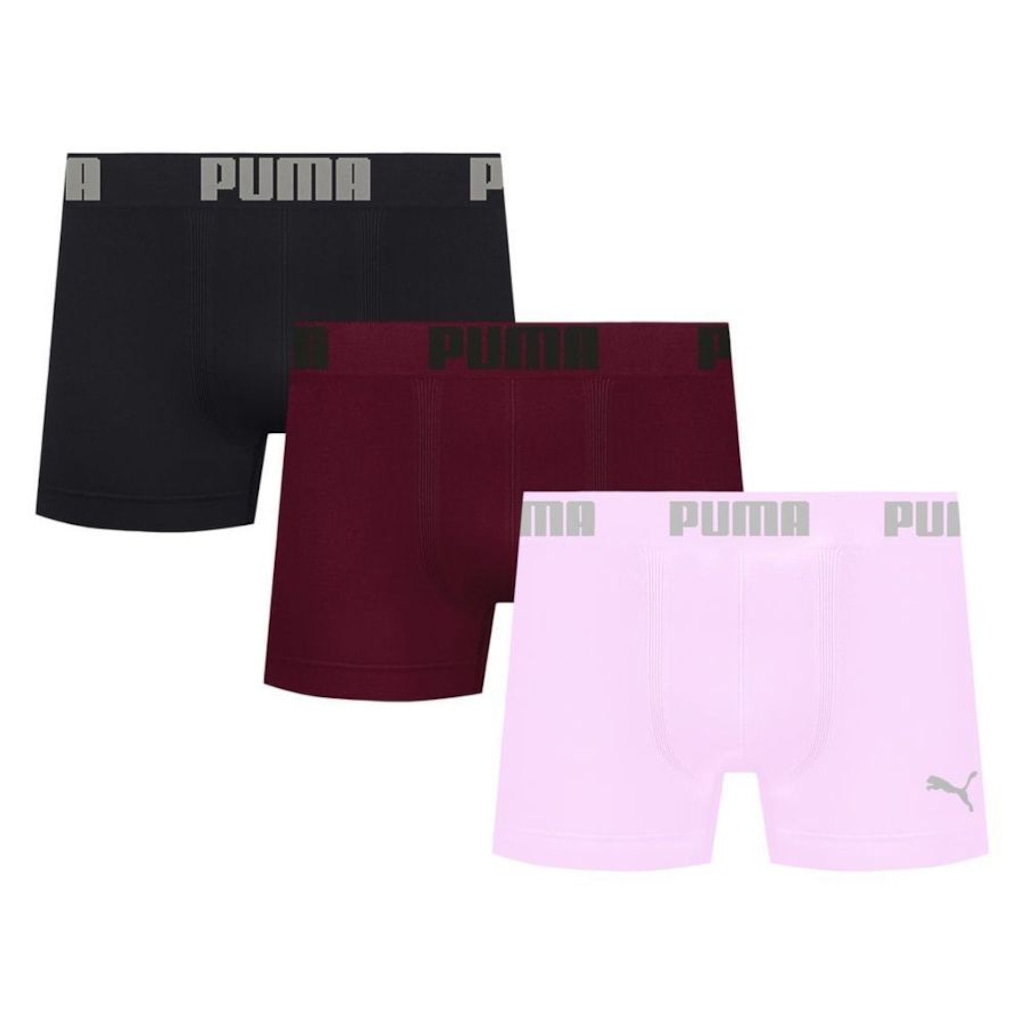 Kit 3 Cuecas Puma Boxer Sem Costura Masculina