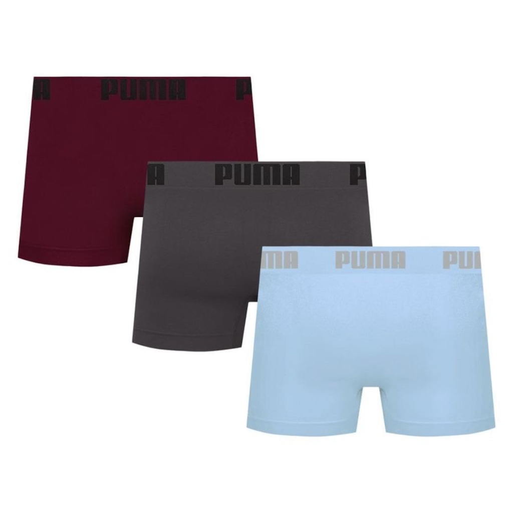 Imagem 2 do produto Kit 3 Cuecas Puma Boxer Sem Costura Masculina