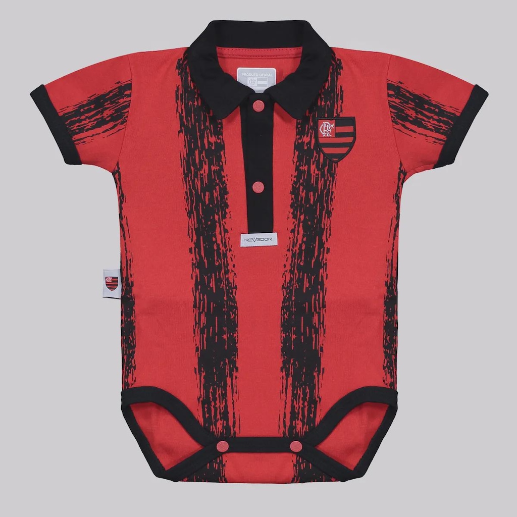 Body FutFanatics Polo do Flamengo Listrado Infantil