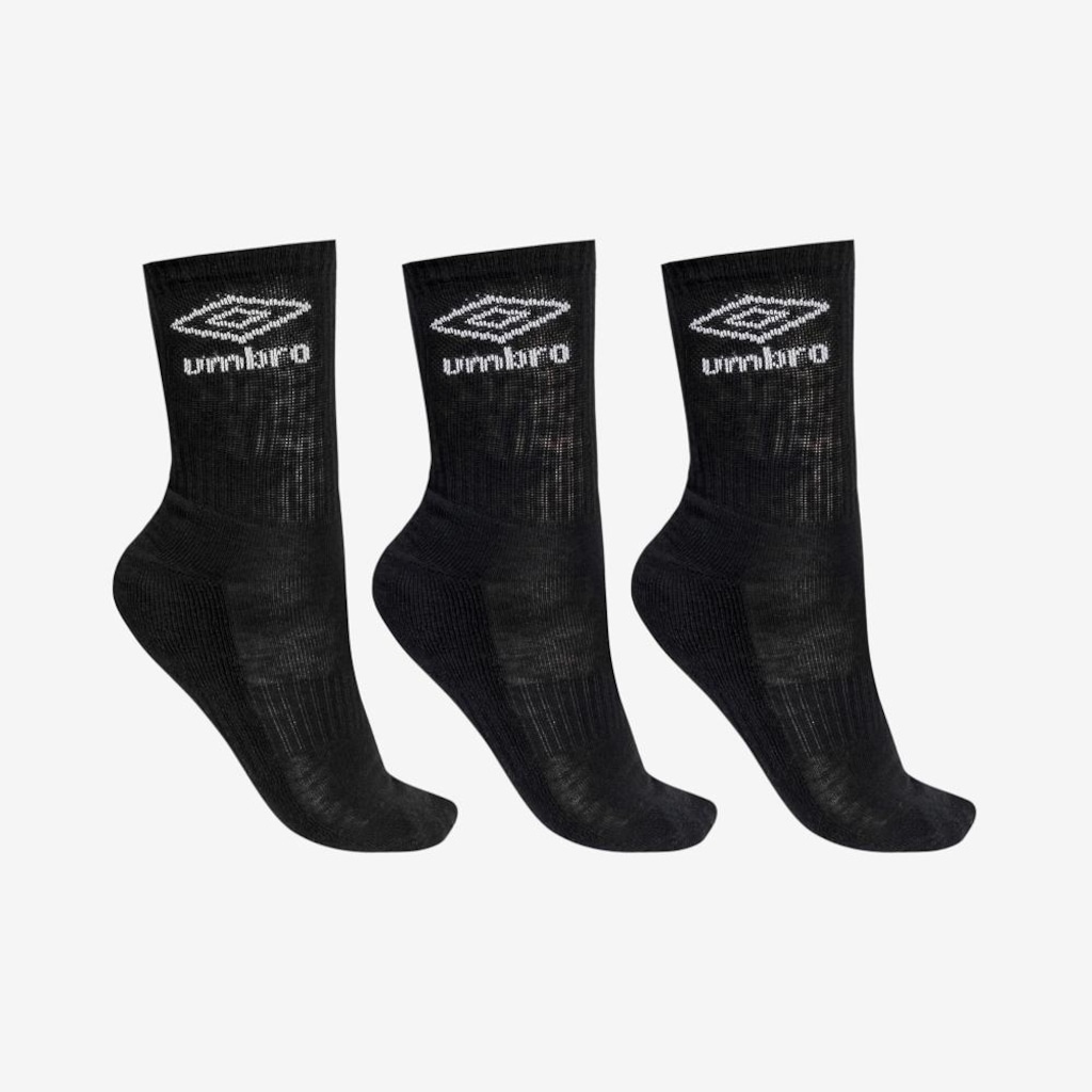Meia Cano Médio Unissex Tripack Umbro