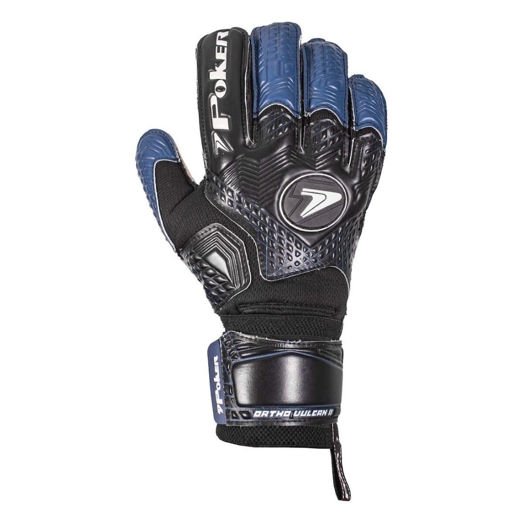 Luva Adulto de Goleiro Poker de Futebol de Campo Profissional Ortho Vulcan II