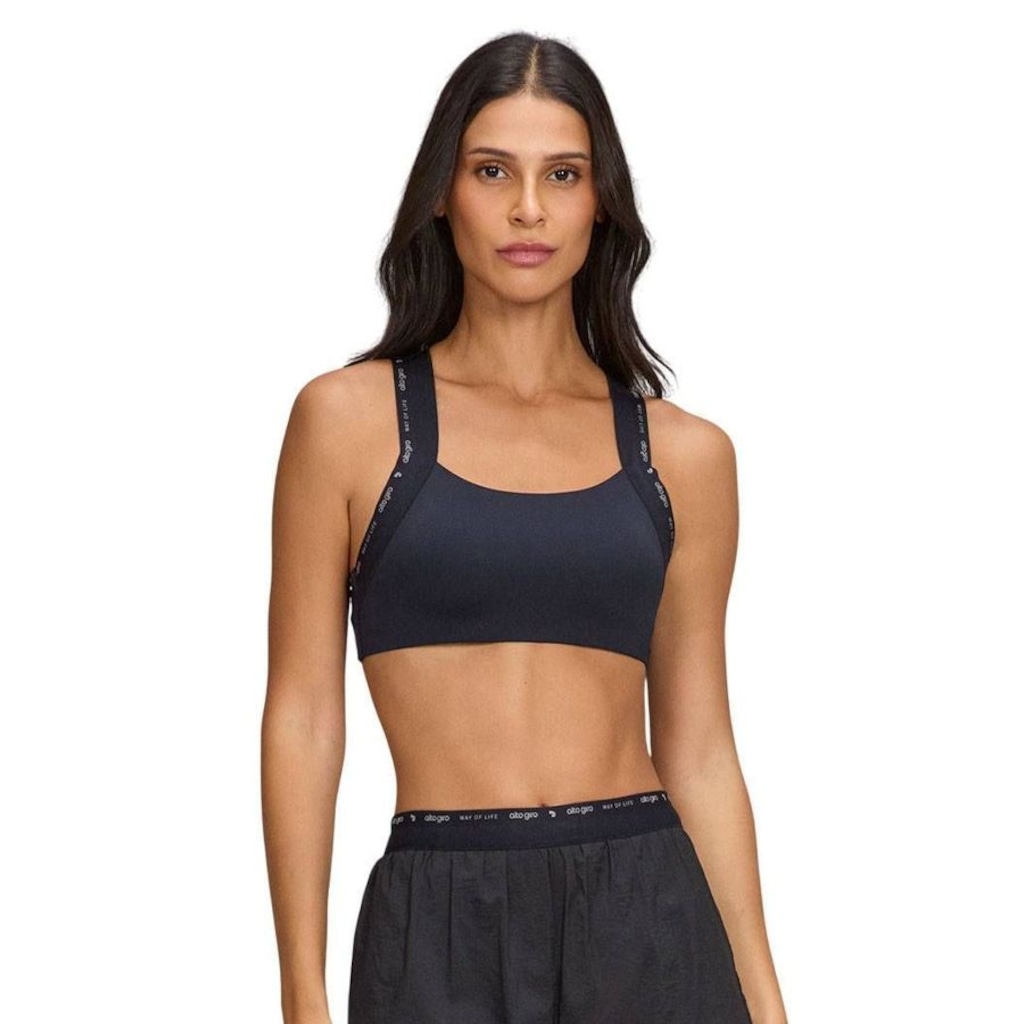 Top Feminino Alto Giro Elástico Costas Nadador