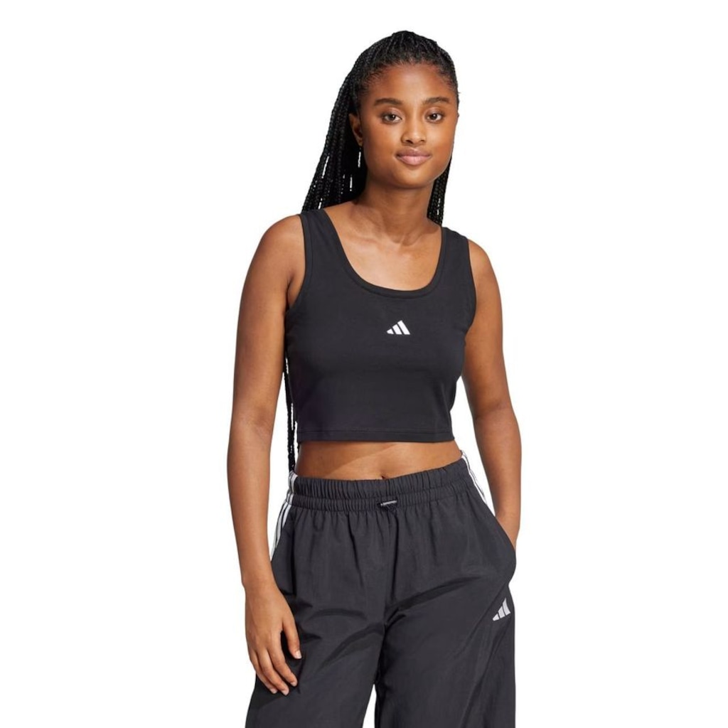 Camiseta Regata Feminina adidas Cropped Small Logo