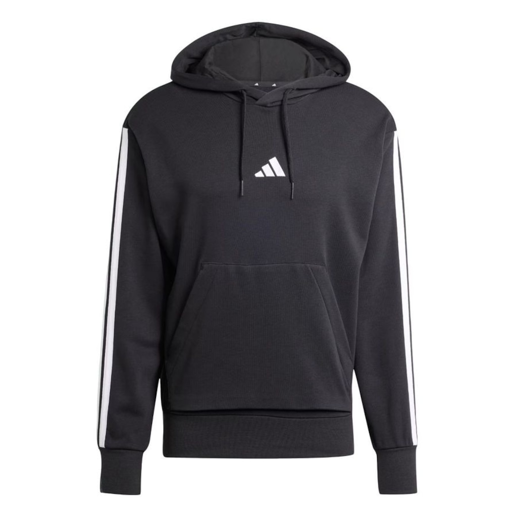 Blusão de Moletom Masculino com Capuz adidas 3 Stripes
