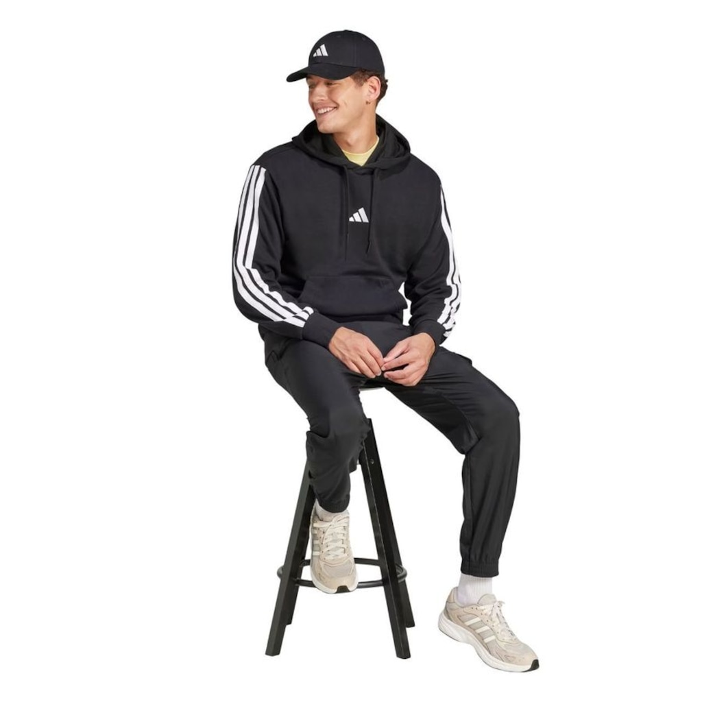 Imagem 4 do produto Blusão de Moletom Masculino com Capuz adidas 3 Stripes