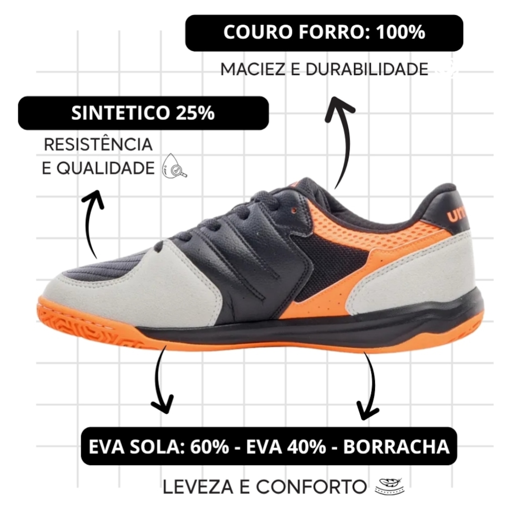 Imagem 3 do produto Chuteira Futsal Umbro Pro Challenge Uptake - Adulto