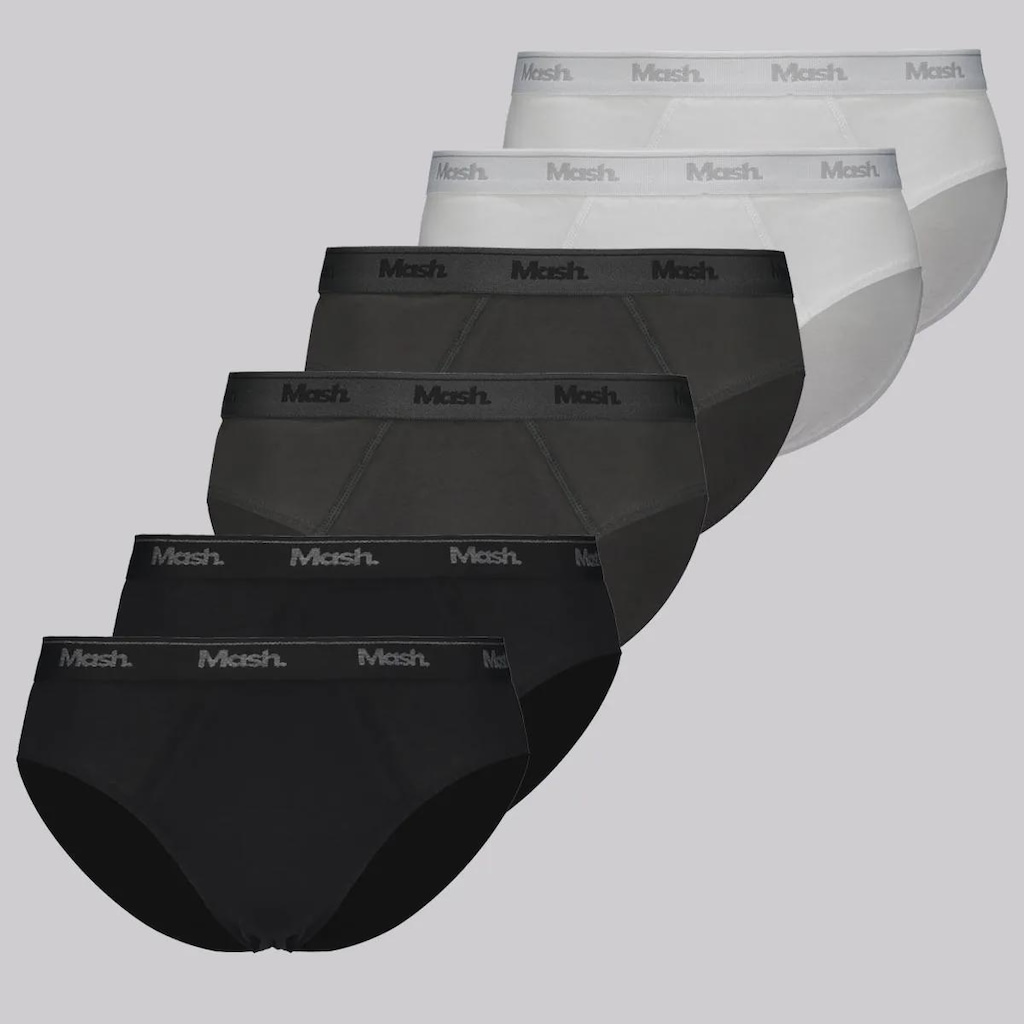 Cueca Algodão Slip Mash - 6 unidades