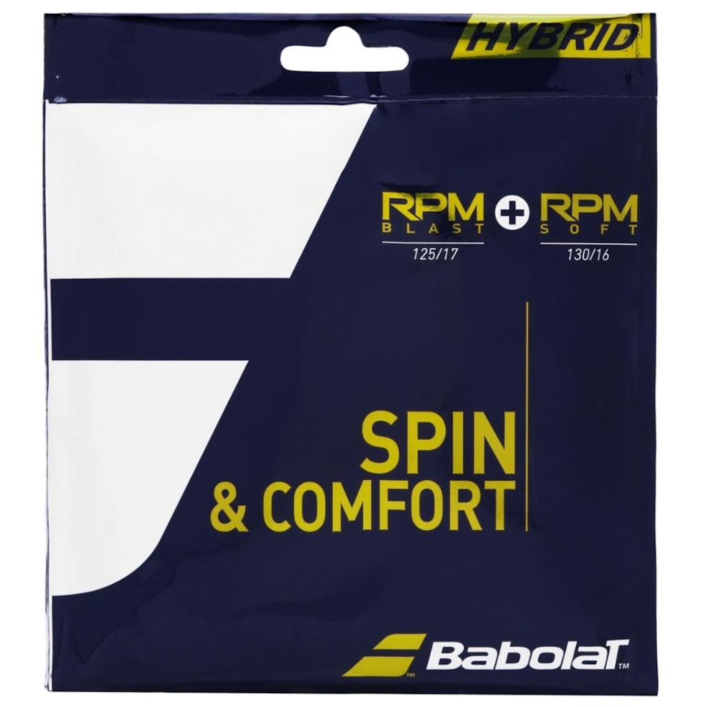 Corda Babolat Hibrida Rpm Blast 17l 1.25mm X Rpm Soft 16l 1.30mm - Set Individual
