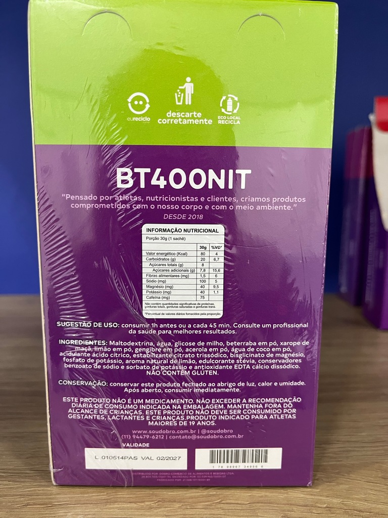 Imagem 4 do produto BT 400 Nitrato Gel sabor Limão e Gengibre - 10un x 30g