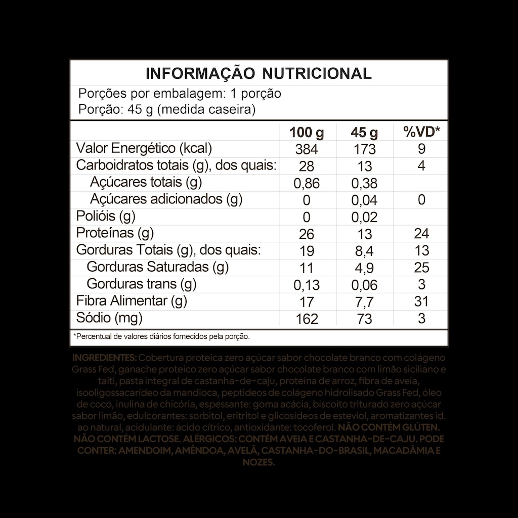Imagem 2 do produto Barrinha Selvs Collagen Torta de Limão 45g