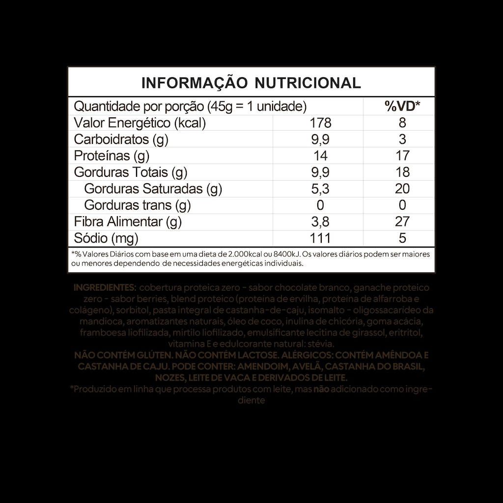 Imagem 2 do produto Barrinha Proteica Selvs de Colágeno Frutas Vermelhas 45g