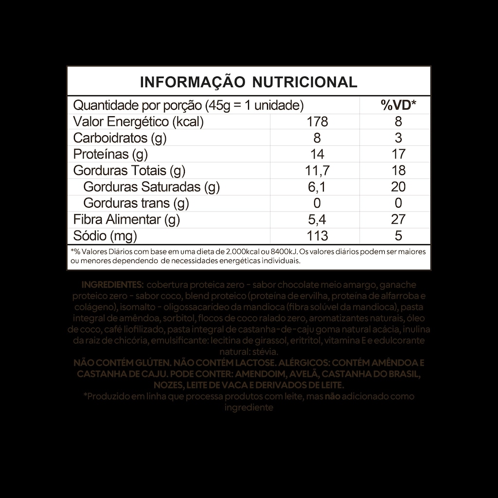 Imagem 2 do produto Barrinha Proteica Selvs de Colágeno Café com Coco 45g