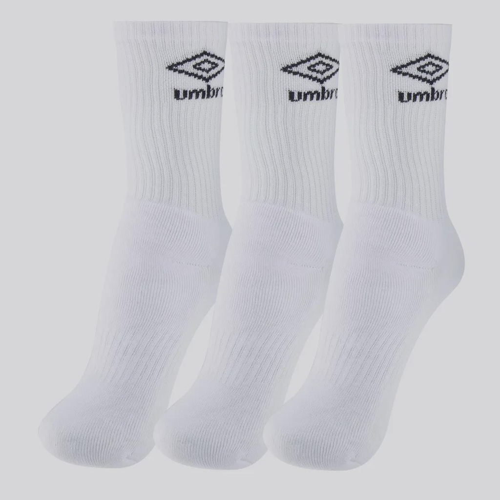 Meia Cano Alto Umbro - 3 unidades - Unissex