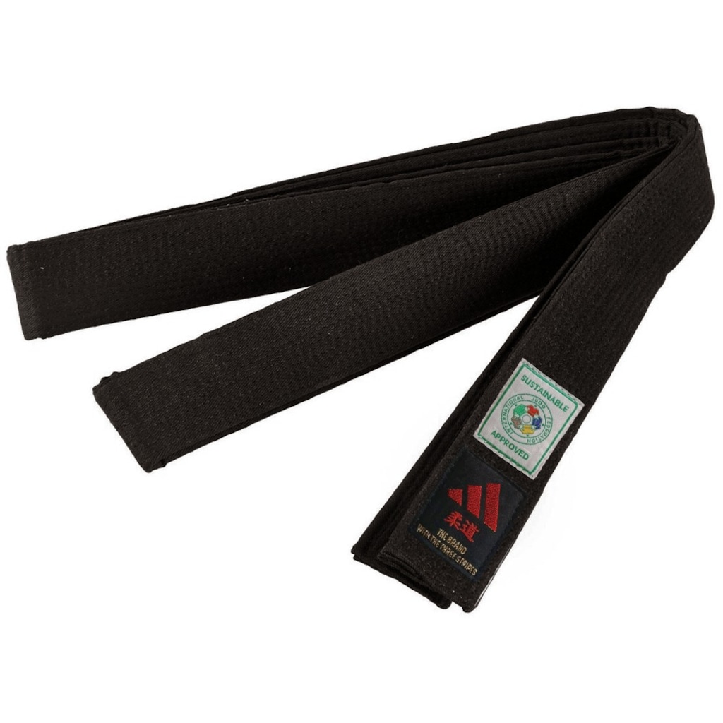 Imagem 2 do produto Faixa Preta Judô adidas Elite logo com Selo Verde IJF Approved KENJI