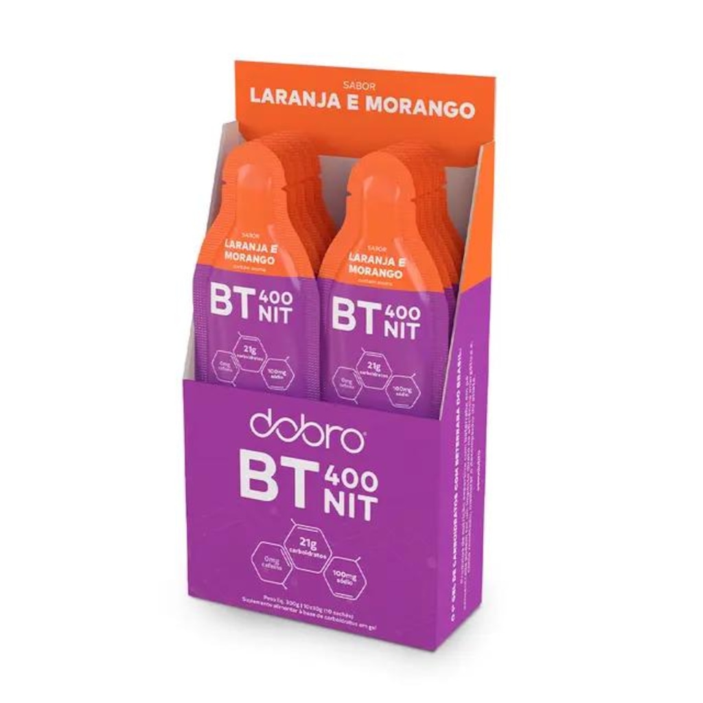 BT 400 Nitrato Gel Dobro sabor Laranja e Morango - 10un x 30g
