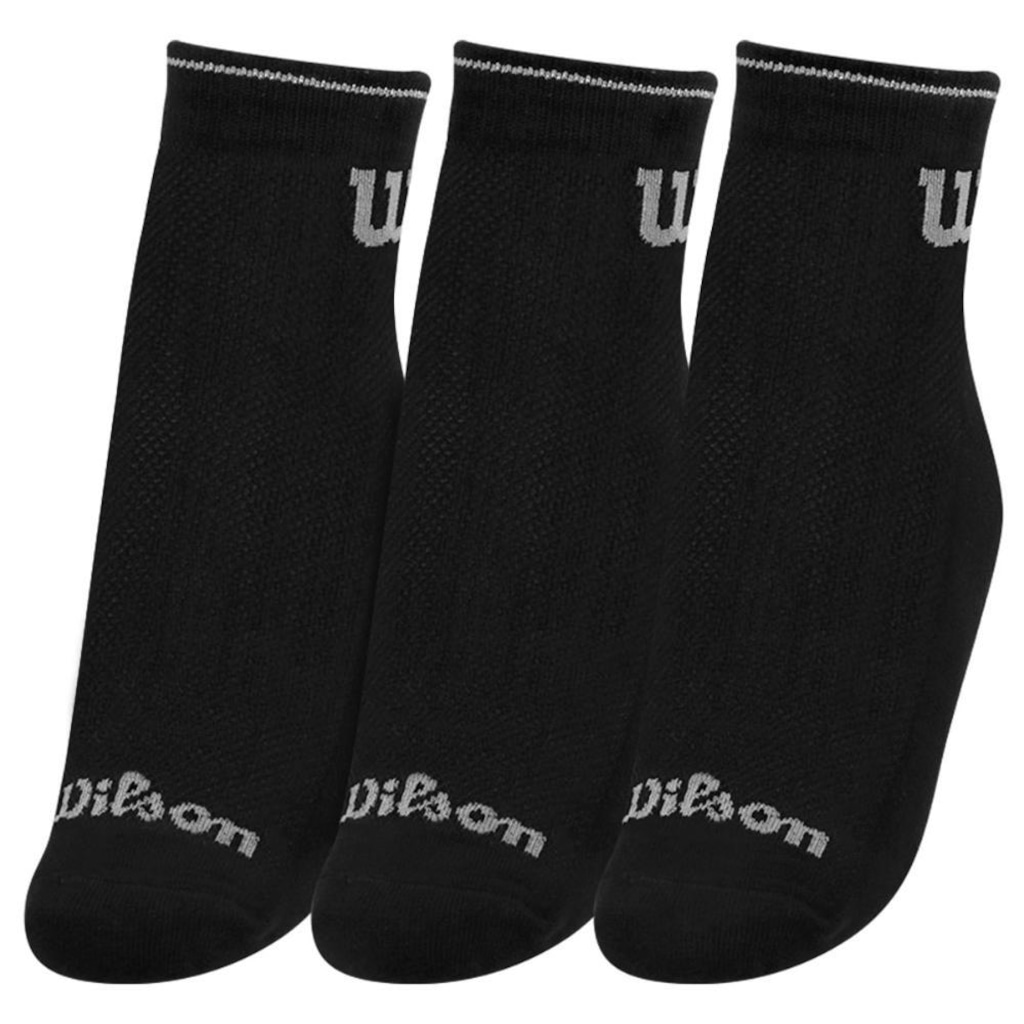 Imagem 3 do produto Meia Wilson Cano Curto B2412410 39 ao 44 - Pack Com 03 Unidades Preto e Cinza