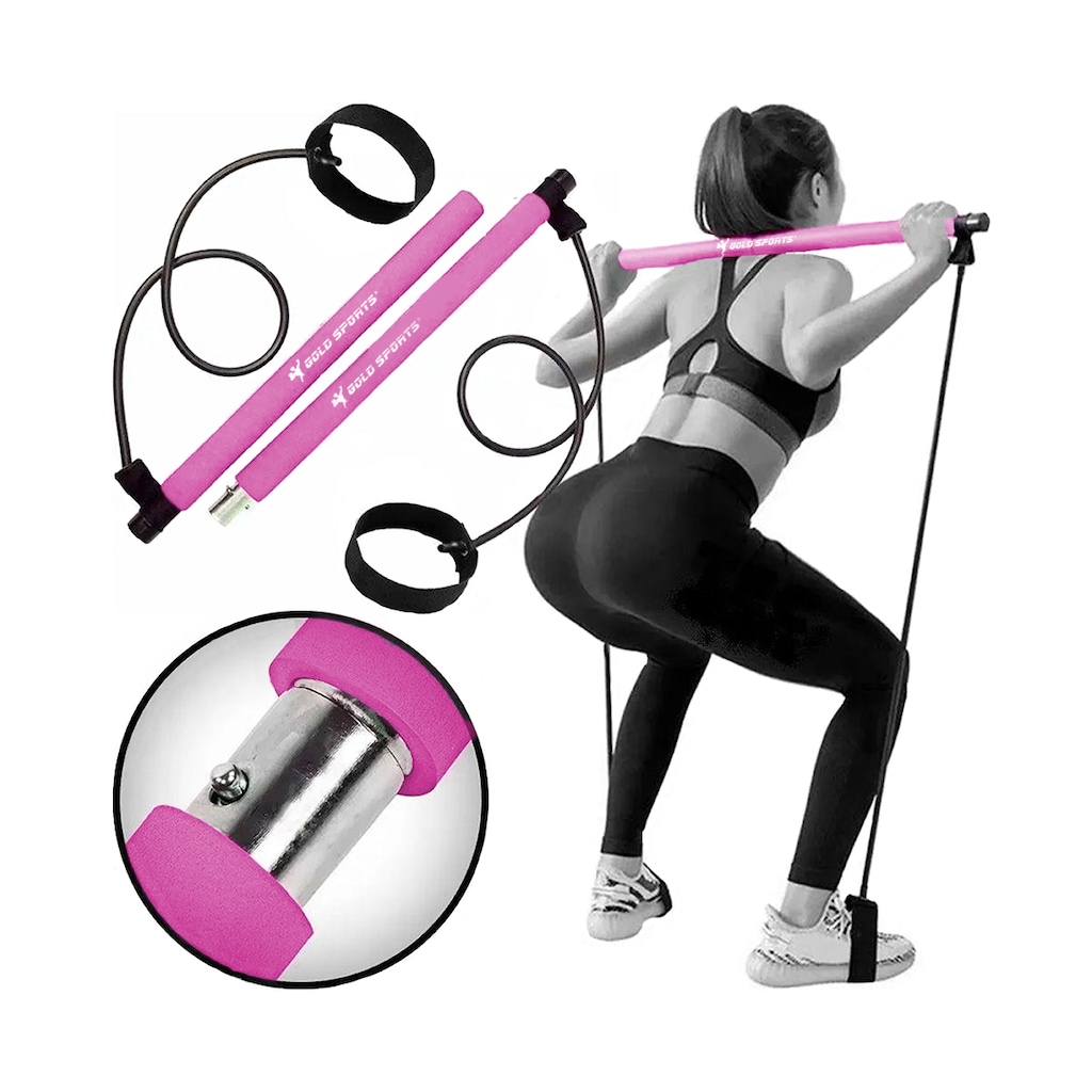 Imagem 5 do produto Kit Barra Pilates Elástico Pedal Gold Sports Master
