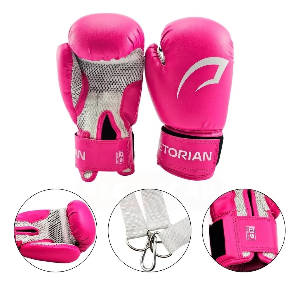 Imagem 5 do produto Kit Saco De Pancada + Luva Boxe Muay Thai 6OZ Edição Infantil - Pretorian