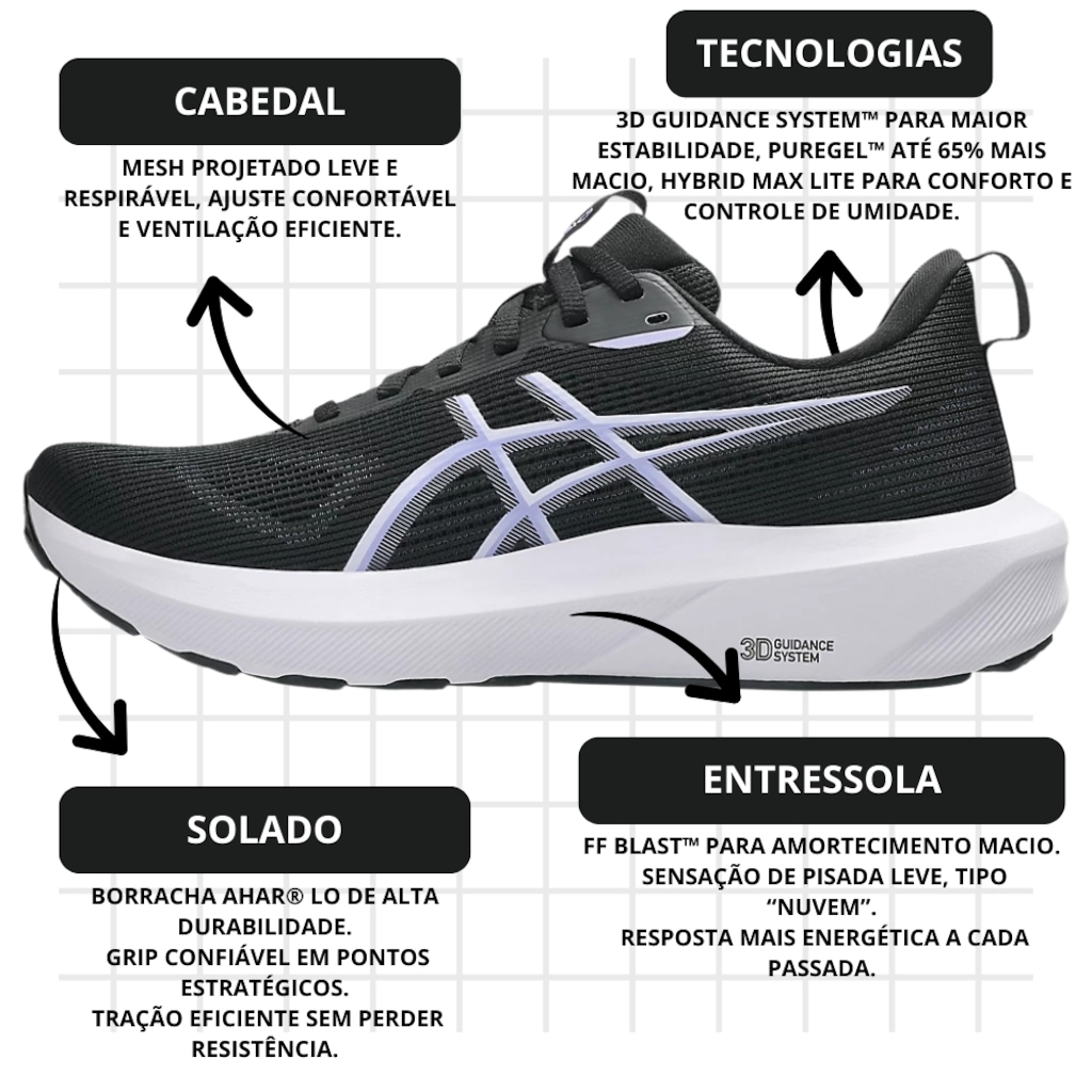 Imagem 4 do produto Kit Tênis ASICS Gt-1000 14 E Meia - Feminino