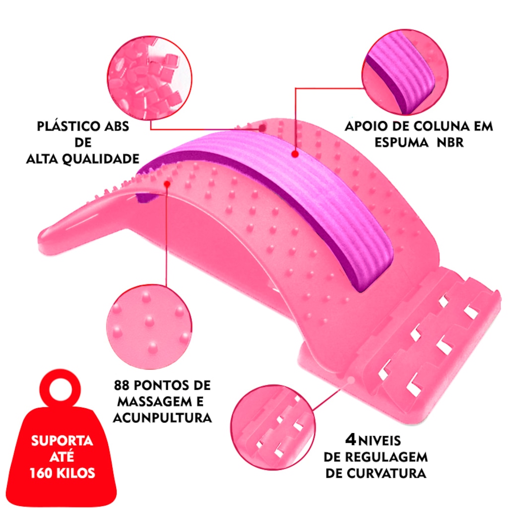 Imagem 3 do produto Suporte Lombar do Massageador Das Costas Gold Sports - Easy Posture