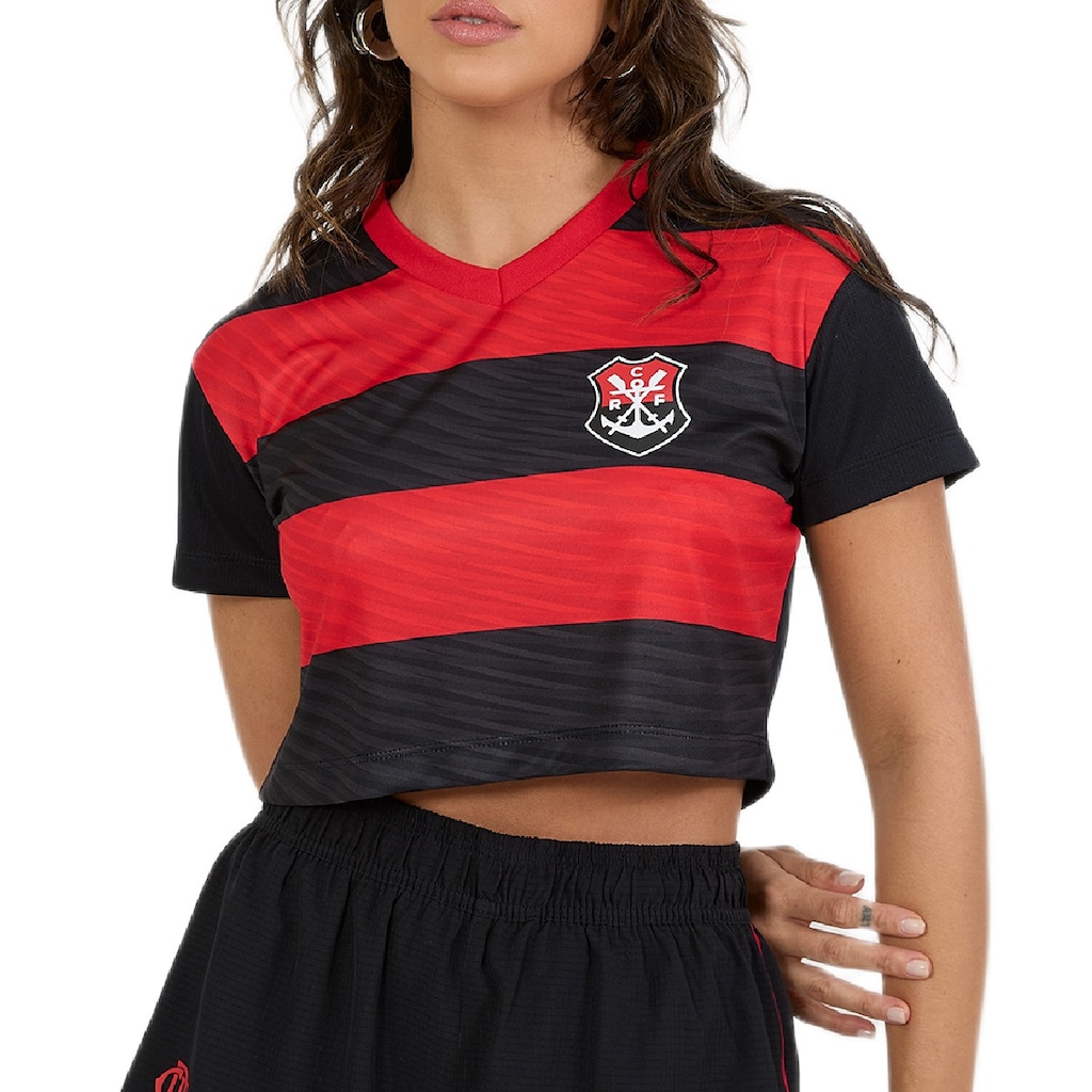 Camisa do Flamengo Cropped Movimentar Braziline - Feminina