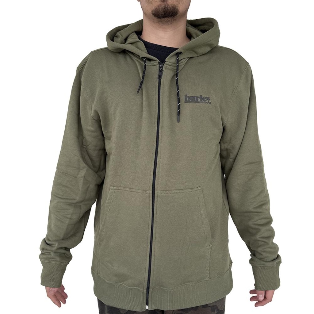 Blusão de Moletom Hurley Aberto Puff Over WT25 Masculino