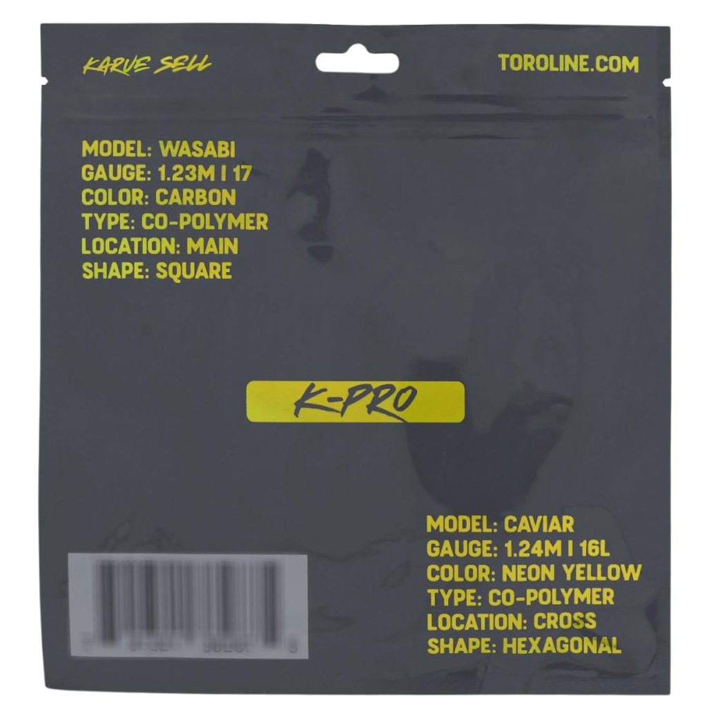 Imagem 3 do produto Corda Toroline K-Pro Hybrid Wasabi 17 1.23mm Cinza X Caviar 16l 1.24mm - Set Individual