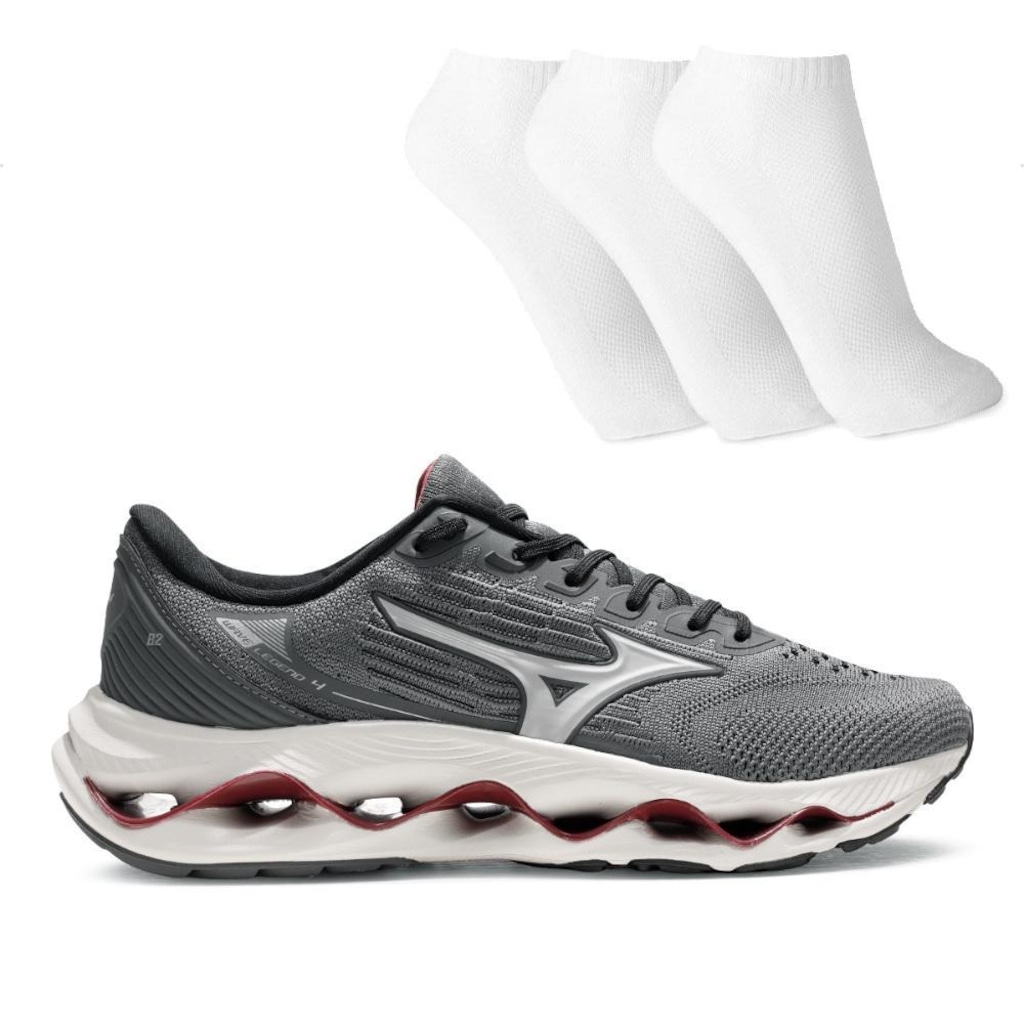 Tênis Mizuno Wave Legend 4 Masculino + 3 Pares de Meias