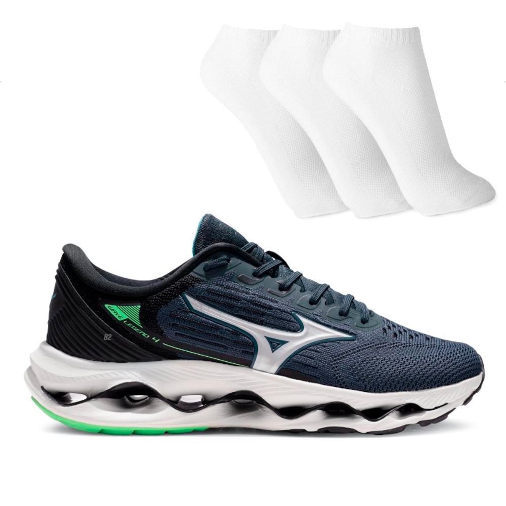 Tênis Mizuno Wave Legend 4 Masculino + 3 Pares de Meias