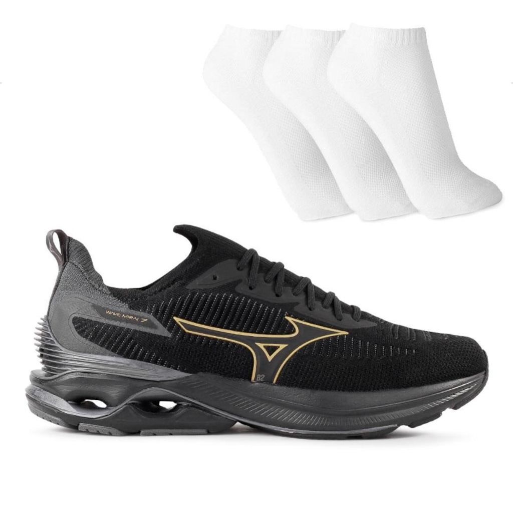 Tênis Mizuno Wave Mirai 7 Masculino + 3 Pares de Meias