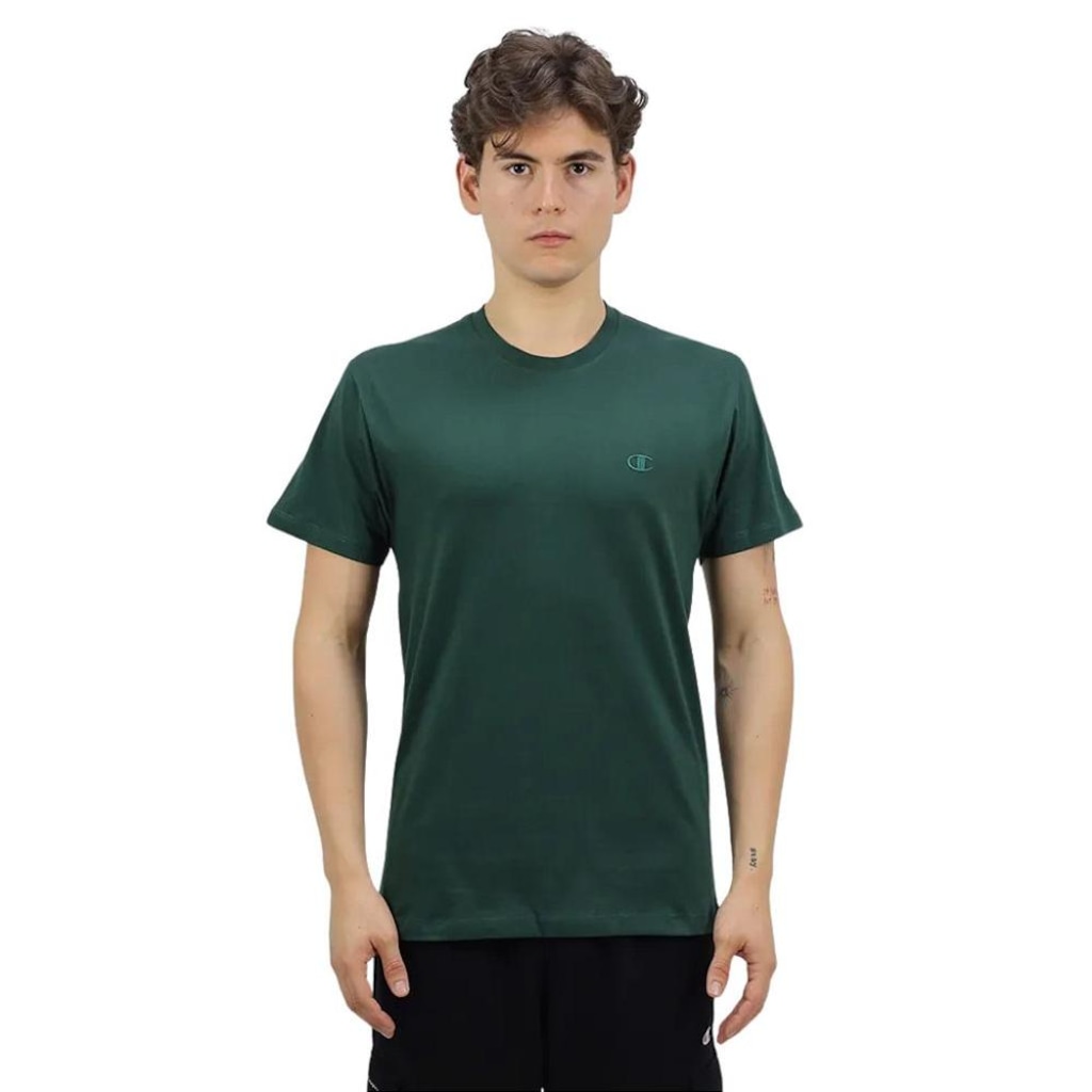Camiseta Masculina Champion Ath Basic C Emb Logo Tst Lakes