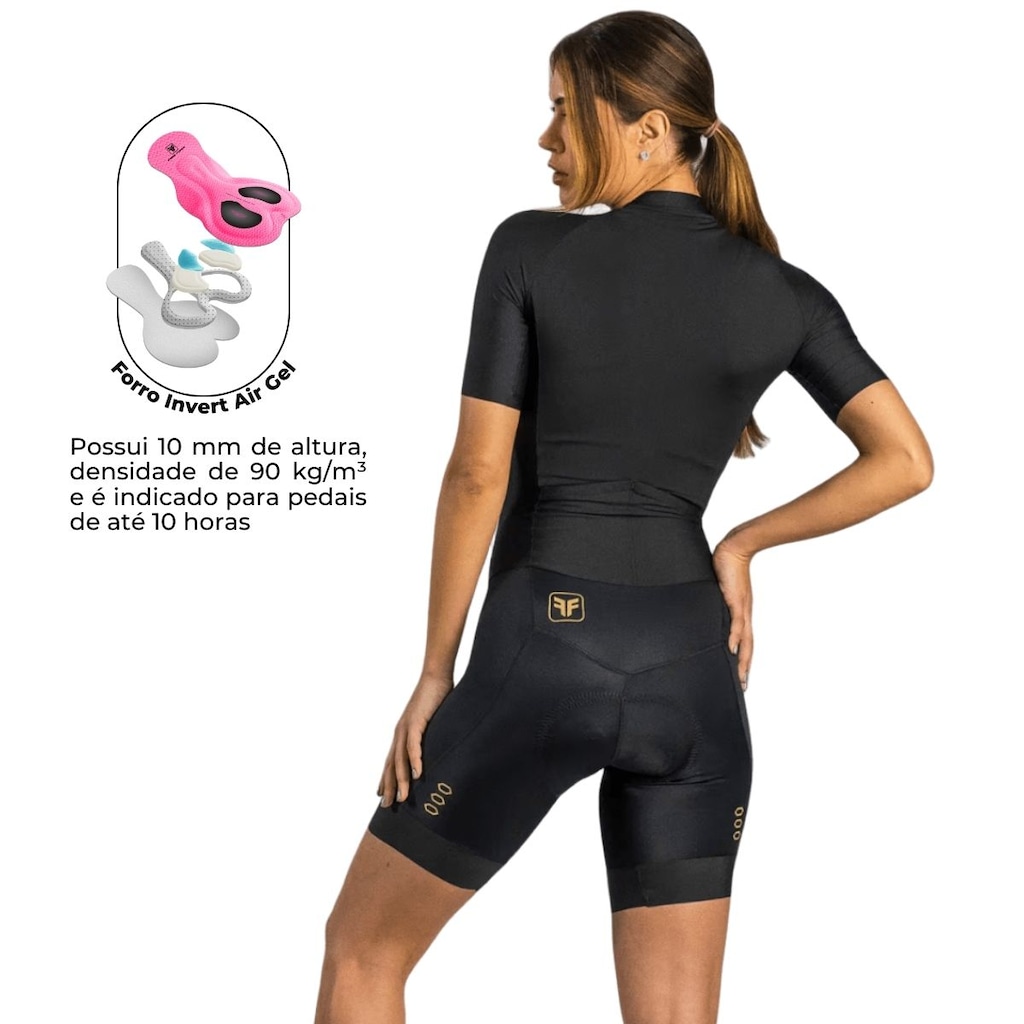 Imagem 2 do produto Macaquinho ciclismo Free Force Training Black Gel Feminino