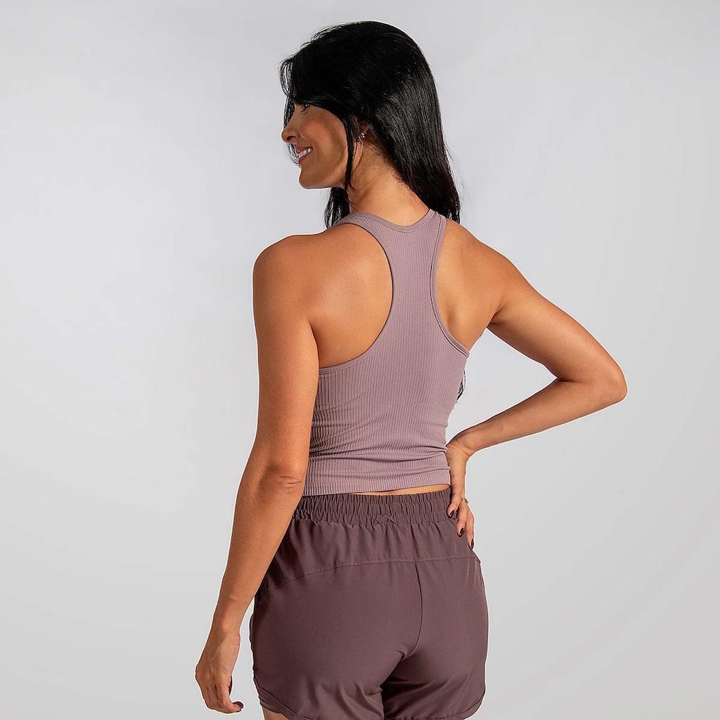Imagem 2 do produto Camiseta Regata Feminina Canelada Fitness Treino Alma Genius