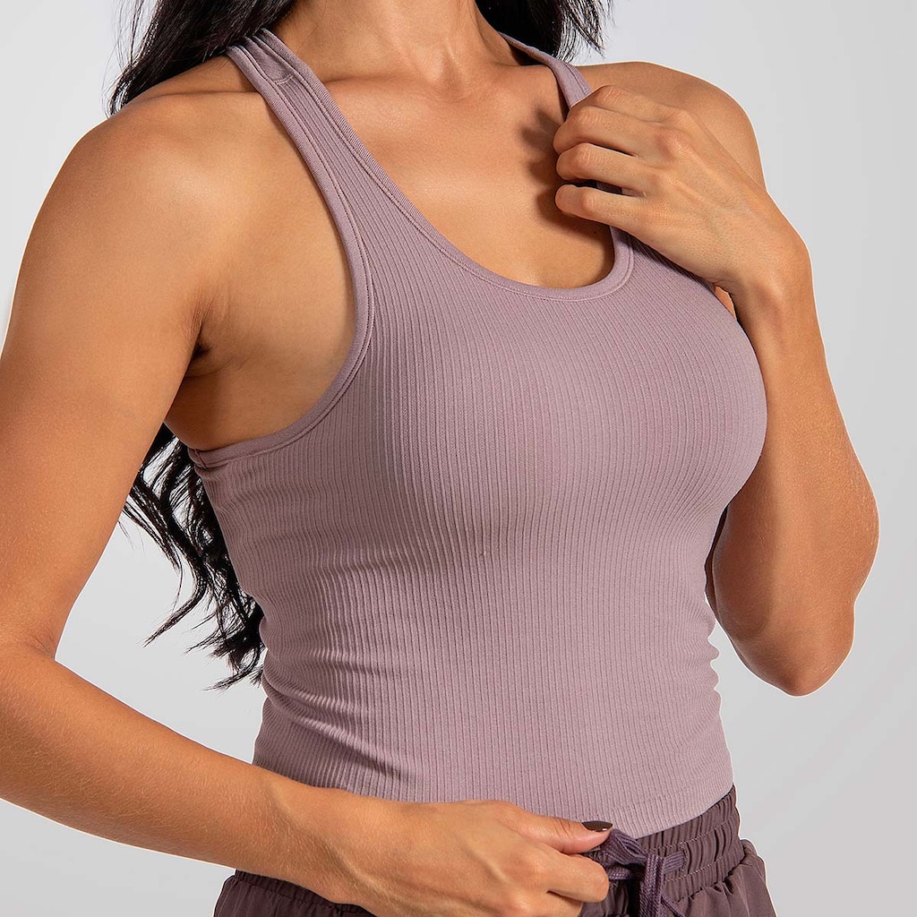 Imagem 5 do produto Camiseta Regata Feminina Canelada Fitness Treino Alma Genius