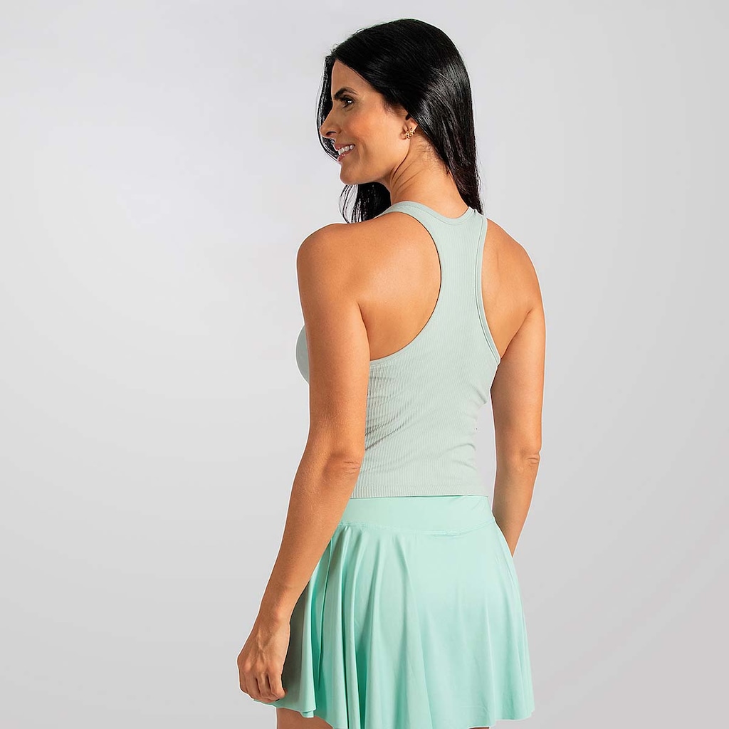 Imagem 2 do produto Camiseta Regata Feminina Canelada Fitness Treino Alma Genius