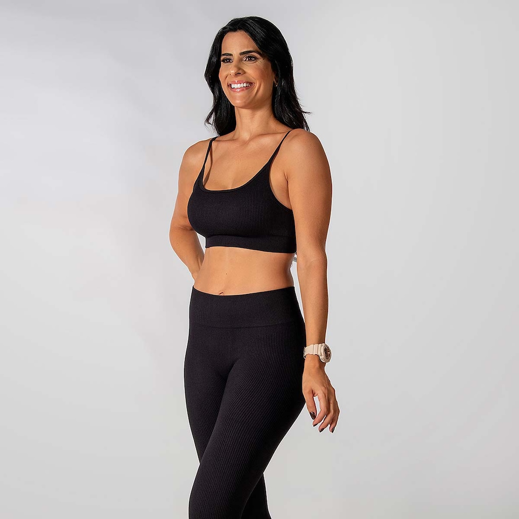 Conjunto Fitness Calça Top Alça Regulável Alma Genius Feminino