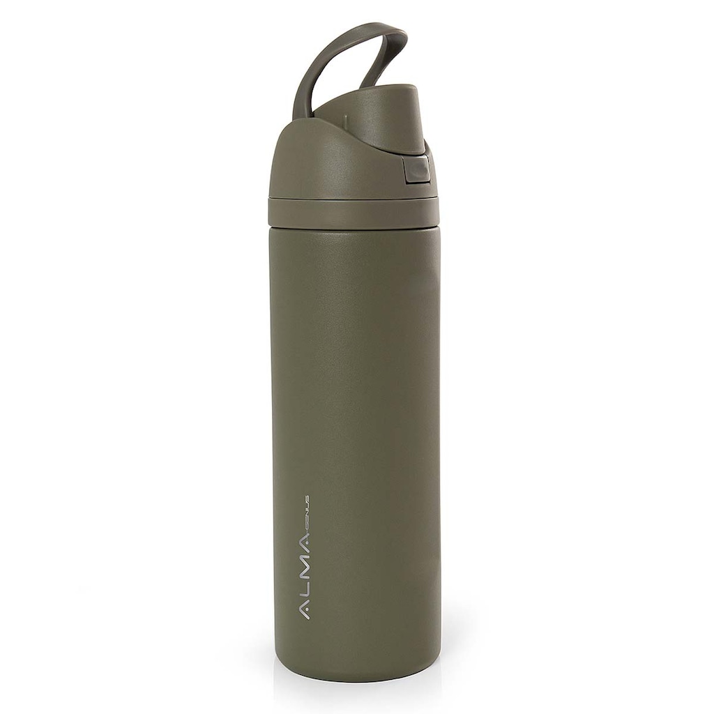 Imagem 2 do produto Garrafa Térmica Inox Academia 800ml Aya Verde Alma Genius
