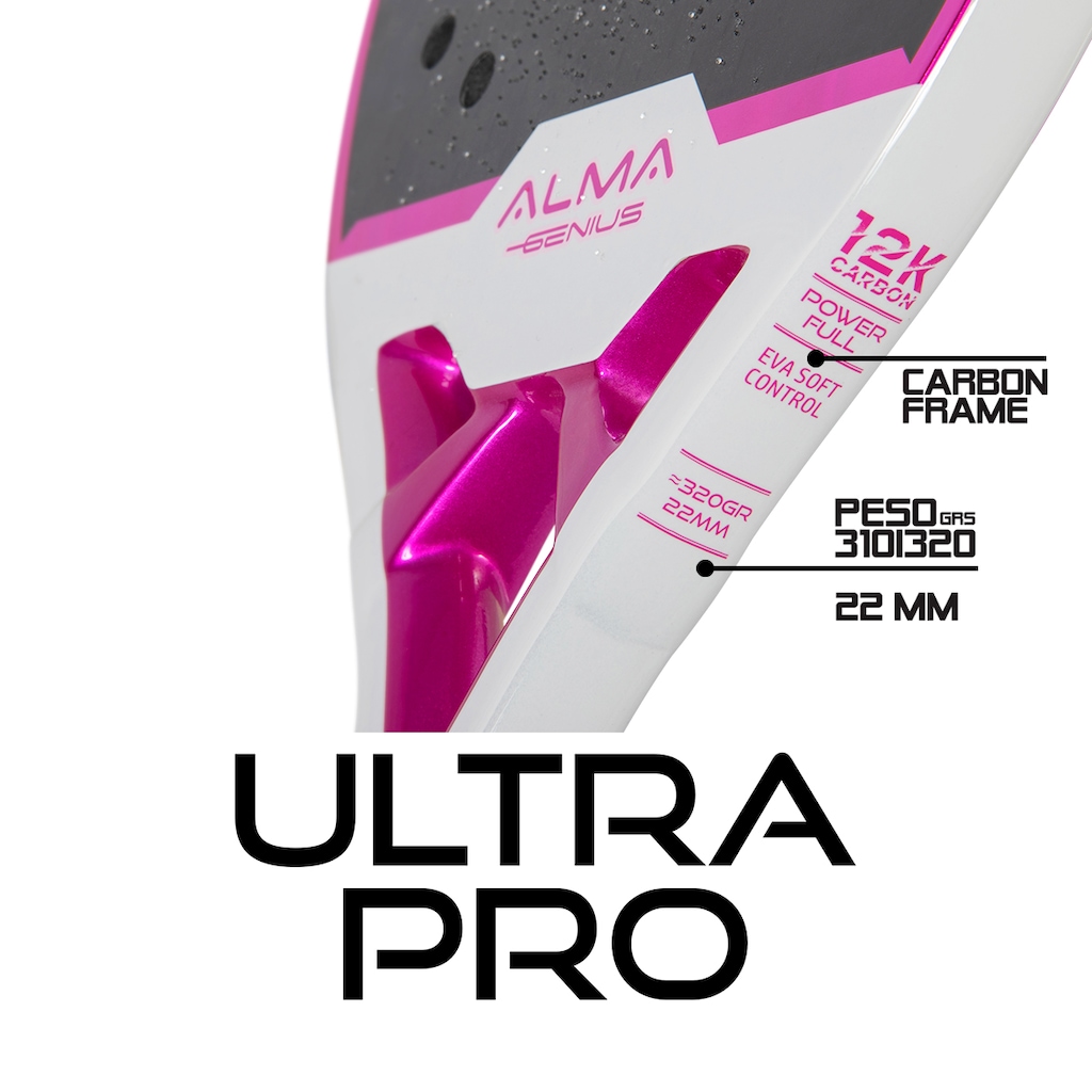 Imagem 5 do produto Raquete Beach Tennis 12K Ultrapro Alma Genius