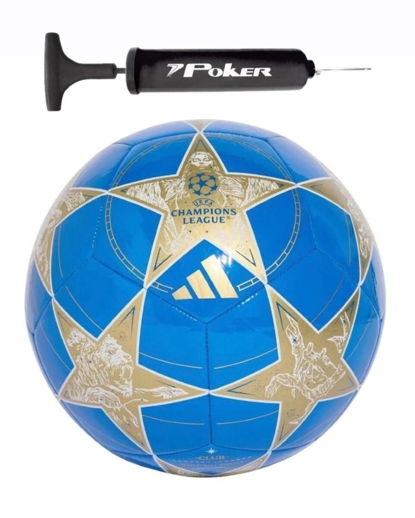 Kit Bola de Futebol de Campo Adidas UCL Champions League Club + Bomba de Ar