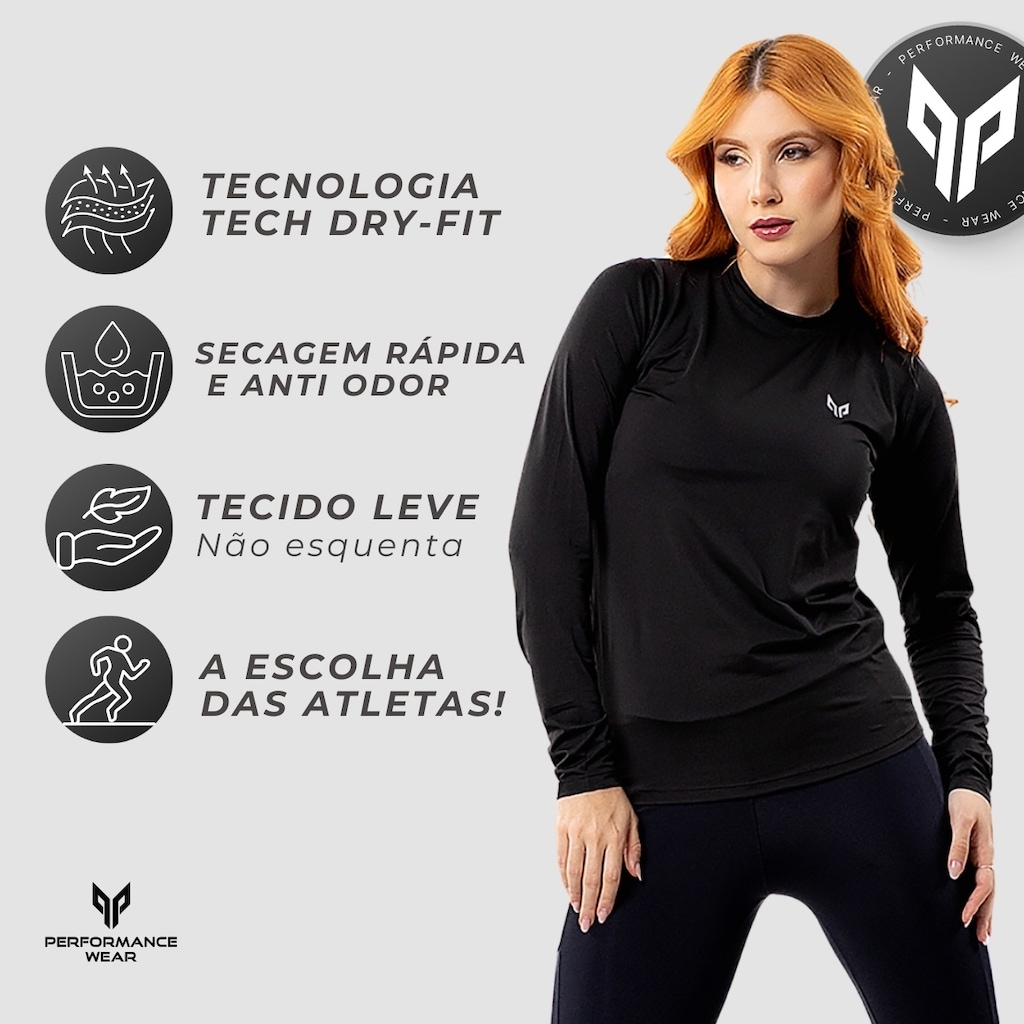 Imagem 2 do produto Camiseta Feminina Uv Manga Longa Térmica Performance Wear
