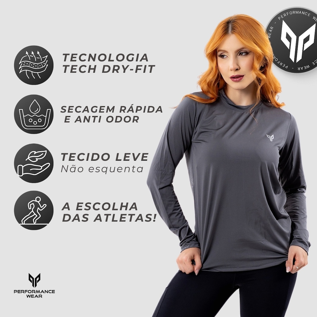 Imagem 2 do produto Camiseta Feminina Uv Manga Longa Térmica Performance Wear