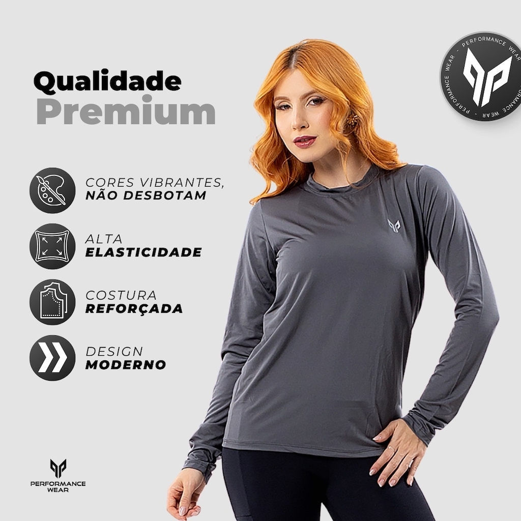 Imagem 3 do produto Camiseta Feminina Uv Manga Longa Térmica Performance Wear