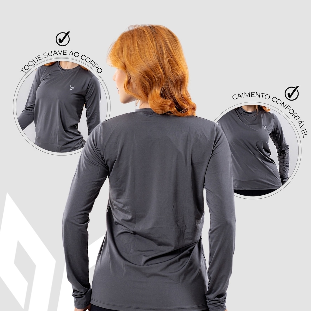 Imagem 4 do produto Camiseta Feminina Uv Manga Longa Térmica Performance Wear