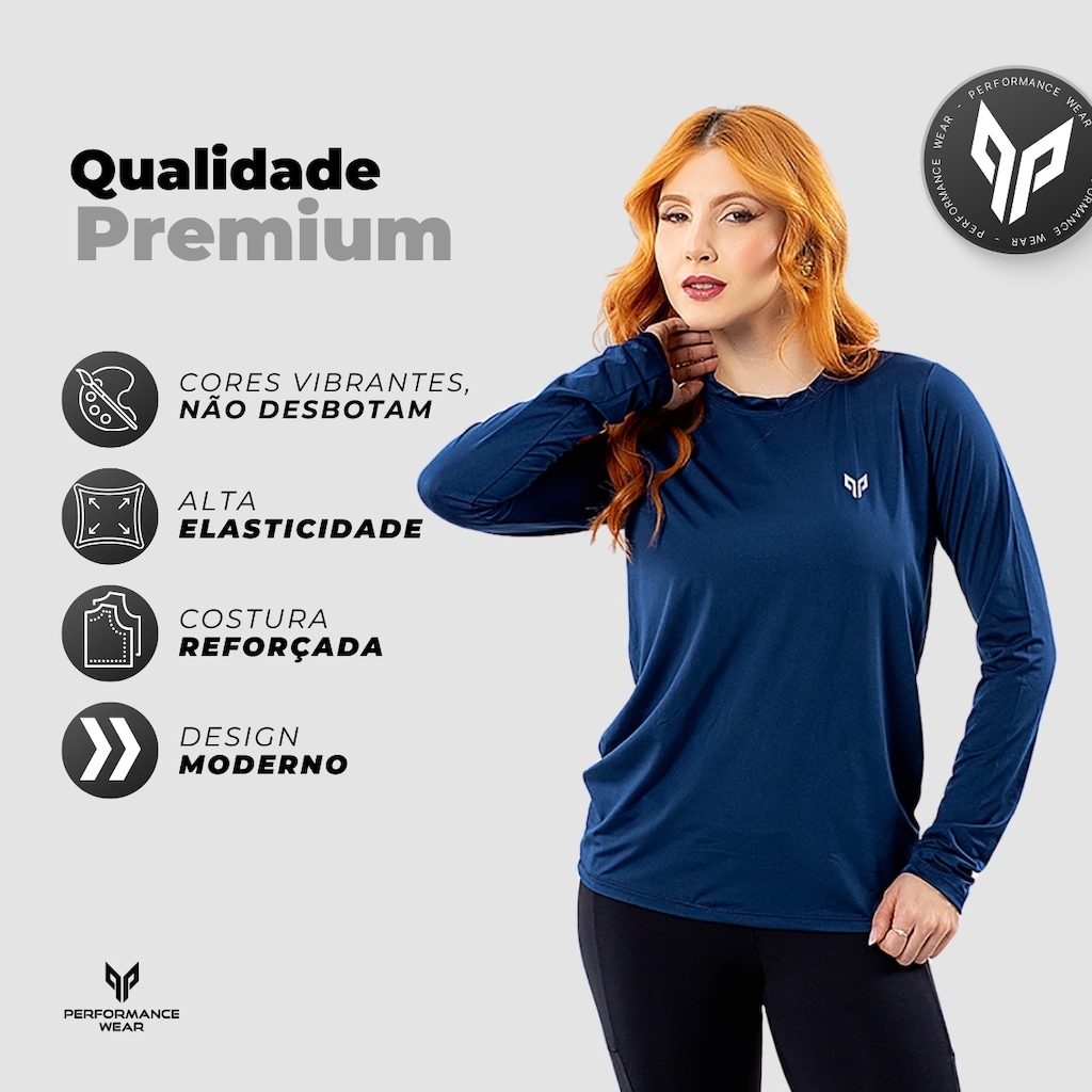Imagem 3 do produto Camiseta Feminina Uv Manga Longa Térmica Performance Wear