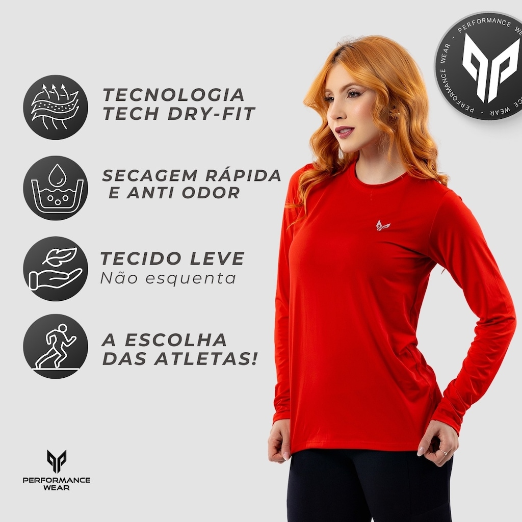 Imagem 2 do produto Camiseta Feminina Uv Manga Longa Térmica Performance Wear