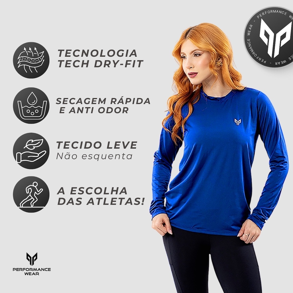 Imagem 2 do produto Camiseta Feminina Uv Manga Longa Térmica Performance Wear