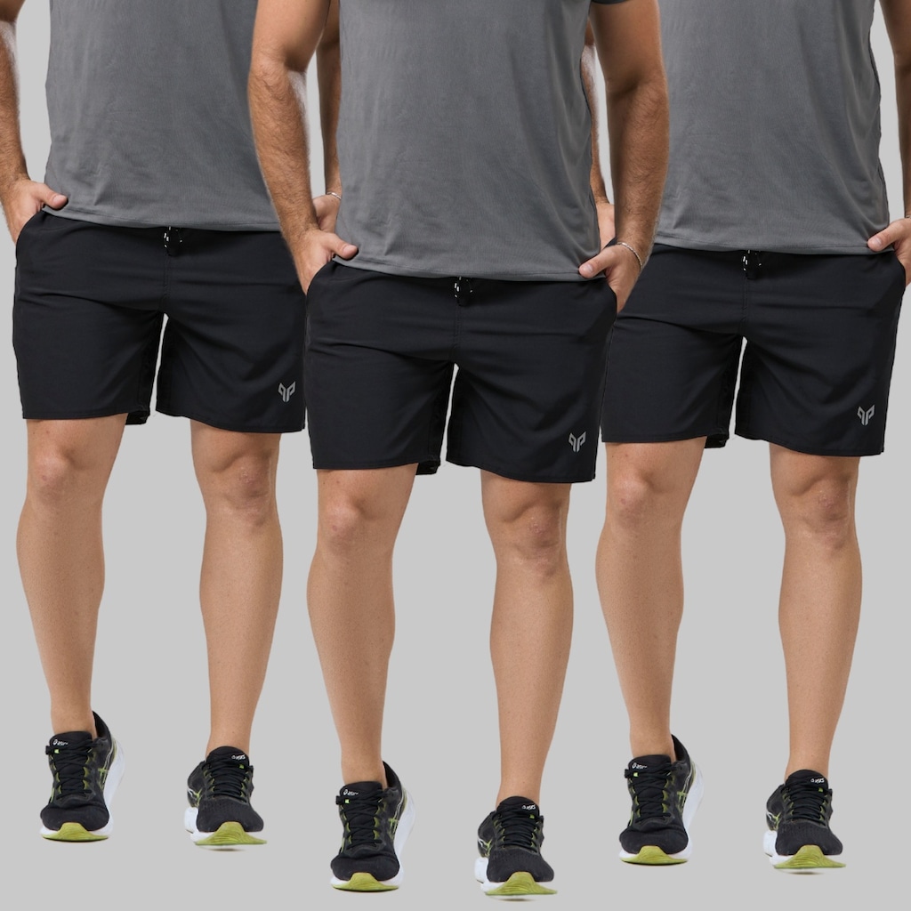Kit 3 Bermudas Masculina Dry Fit Elastano Performance Wear